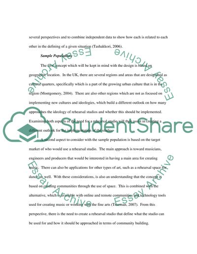 Professional Project - Rehearsal Studio