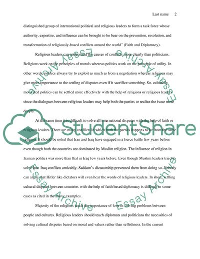 The Role of Religon In Diplomacy