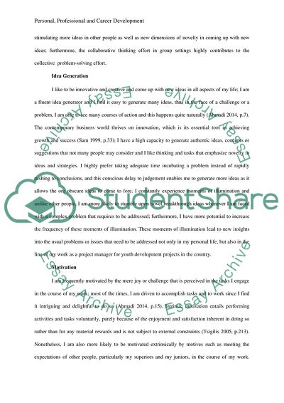 Personal, Professional and Career Development