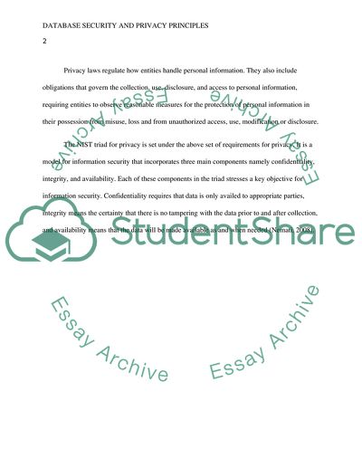 Database Security and Privacy Principles