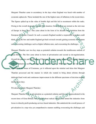 The Economic Achievements and Legacy of Thatcherism