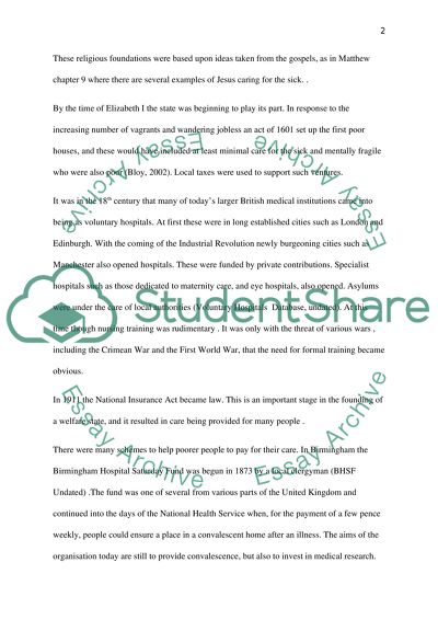 The Development of Health Care Provision in Britain