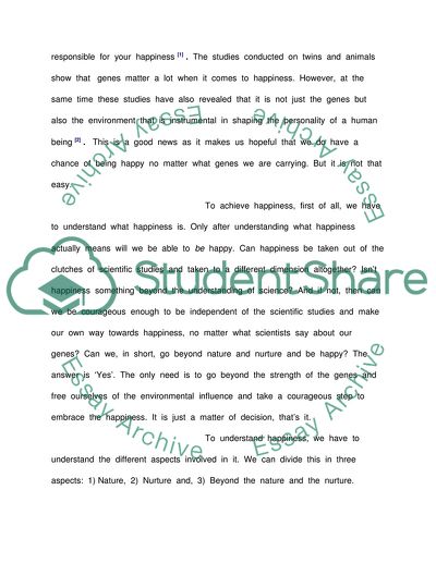 Happiness Inherited or Gained