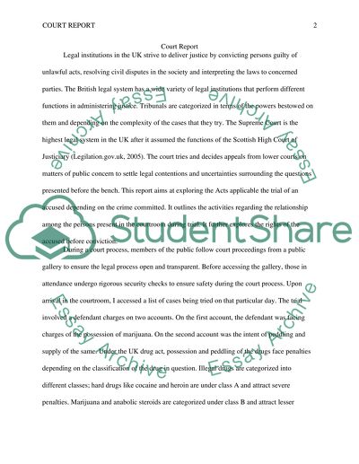 Court Report on the Acts on Trial