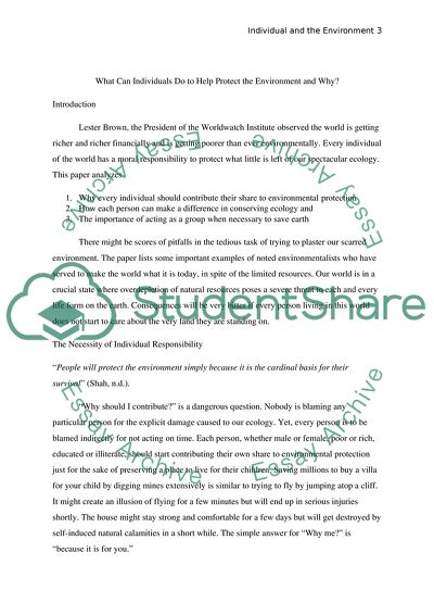 What Can Individuals Do to Help Protect the Environment and Why