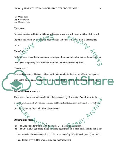 Collision Avoidance by Pedestrians