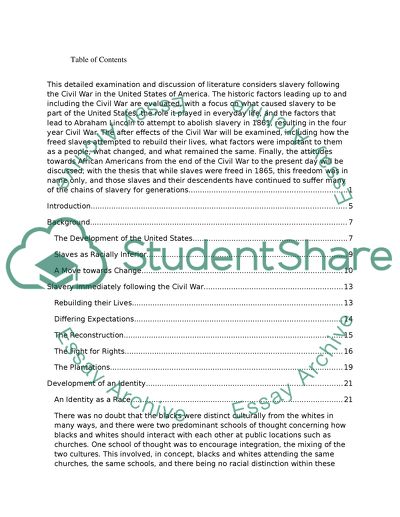 Slavery Following the Civil War