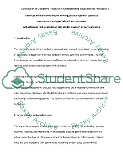 Contribution of Qualitative Research to Understanding of Educational Processes