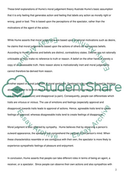 Humes Moral Judgement Theory