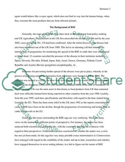 The BSE Saga in the United Kingdom