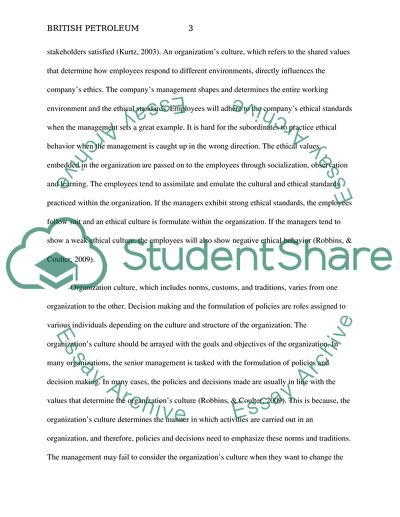 Assignment 2: Ethics in Organizational Culture