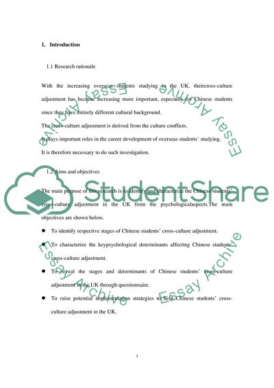The Psychological Investigation of Chinese Students Cross-Culture Adjustment When Studying in the UK