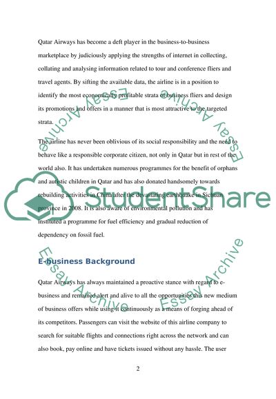 Using of Internet Technologies by the Organization towards Furthering its E-business in Qatar Airways