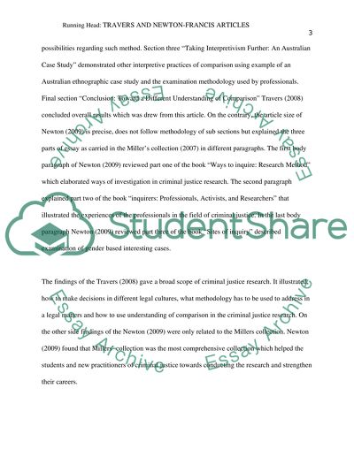 Travers and Newton-Francis articles