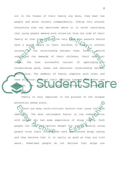 The Role of the Family in the Relapse Prevention around Youth