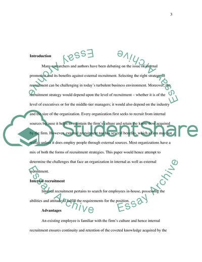 External vs. Internal Recruitment