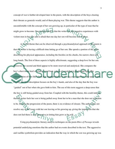 Psychoanalytic Literary Analysis of Rites of Passage