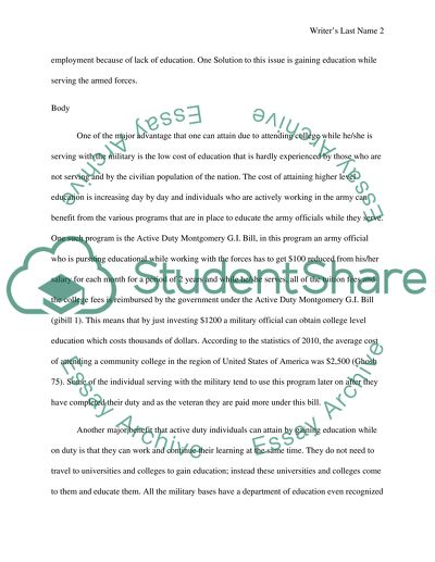 Advantages of attending College while in the Military