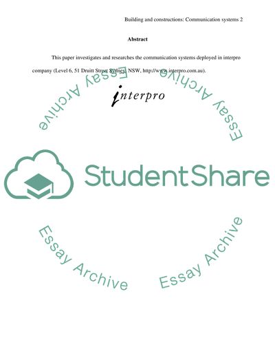 Building and constructions Communication systems