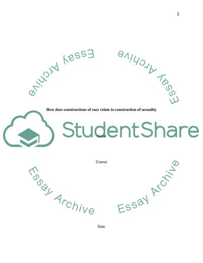 How Do Constructions of Race Relate to Construction of Sexuality