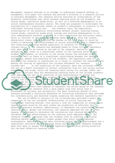 Management research method