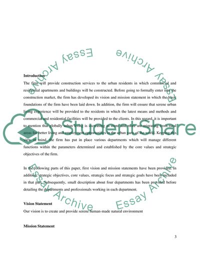 Strategic Planning For the Establishment of a Professional Firm in the Built Environment