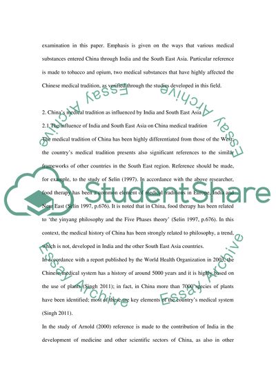 Contribution of India and South East Asia to Chinas Medical Tradition