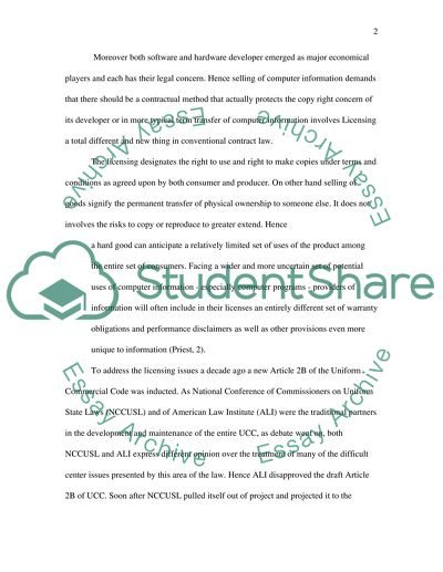 Distinction between UCC and UCITA