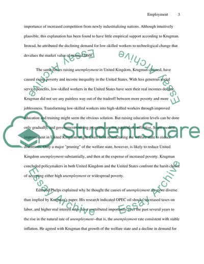 Causes of High Unemployment