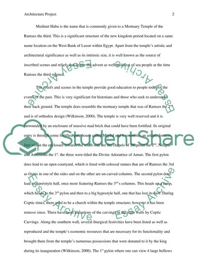 Architectural Project of Medinet Habu