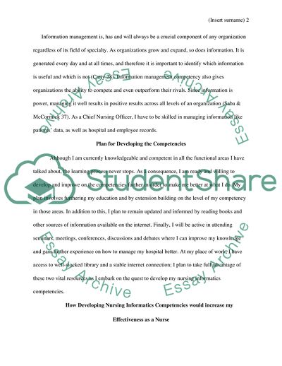 Nursing Informatics Competencies