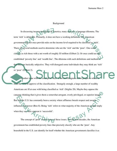 The Income Inequality in America