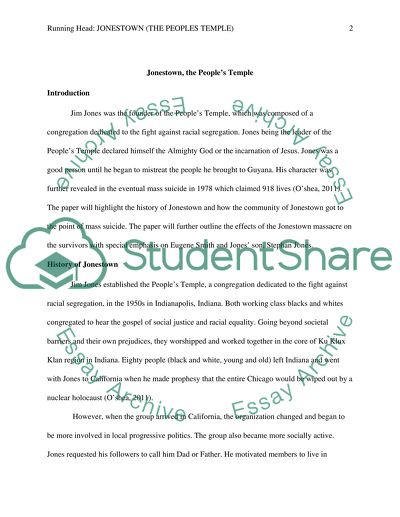 Jonestown, the Peoples Temple