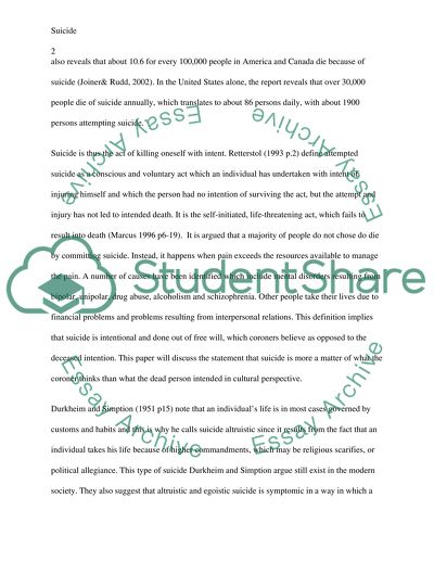 What Is Suicide According to Retterstol Social reaction to Suicide