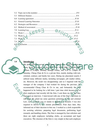 Work placement Module