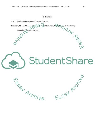 The Advantages and Disadvantages of Secondary Data