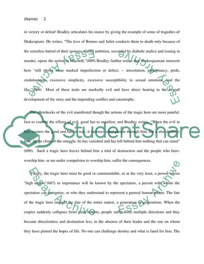 Summary of The Shakespearean Tragic Hero