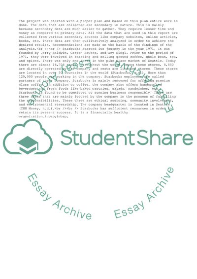 Strategic Management of Starbucks