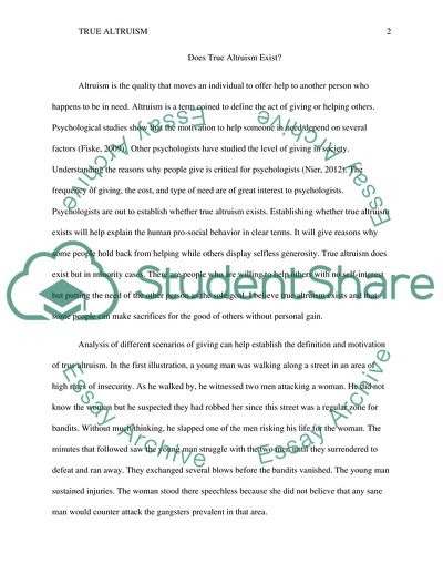 Does True Altruism Exist