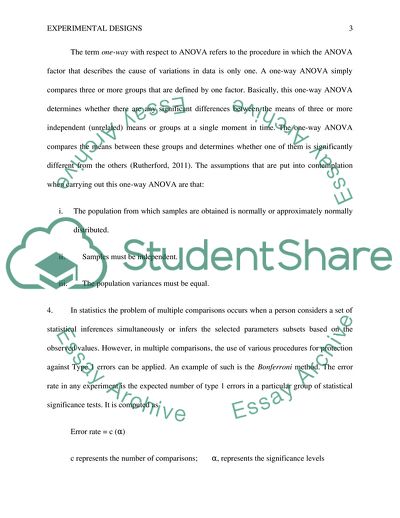 Experimental Designs Questions