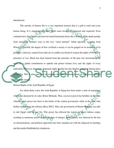 Human Rights in the Arab Republic of Egypt