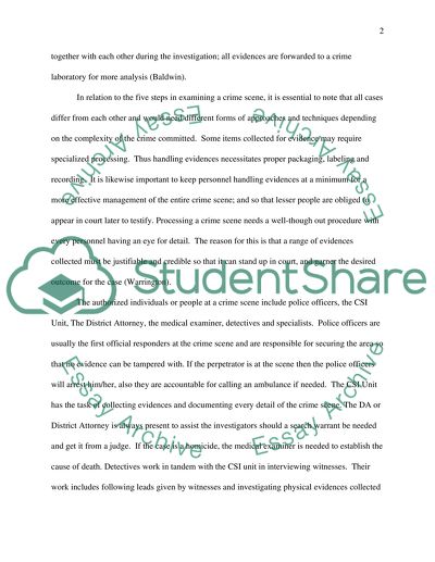 Processing the Crime Scene and Establishing Identity