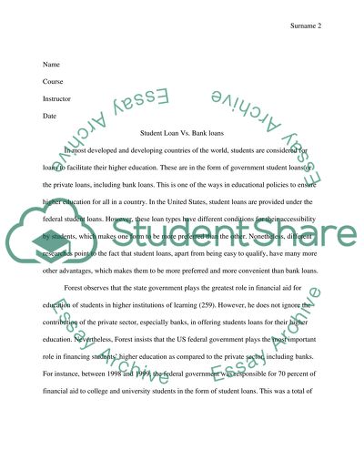 Student loan vs bank loan