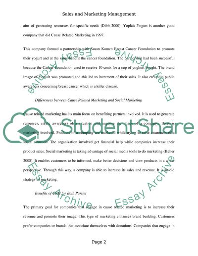 Sales and Marketing Management