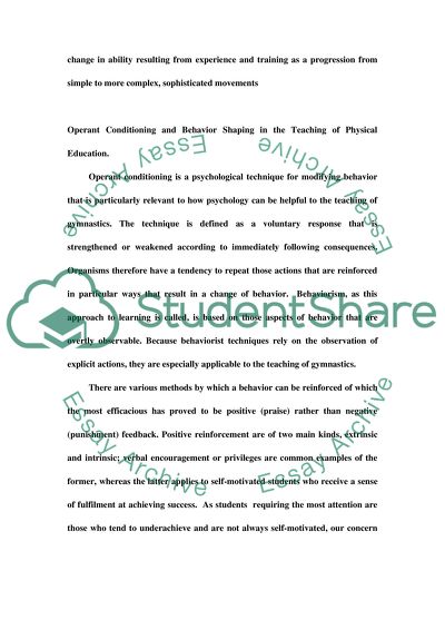 Encouragement of Excellence in the Performance of Student Gymnasts