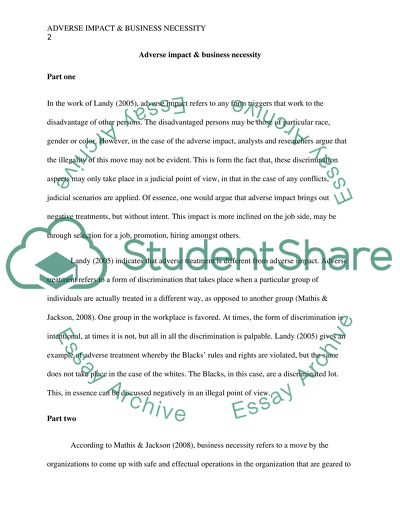 Adverse Impact & Business Necessity