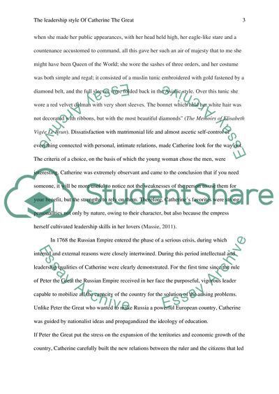 The leadership style of Catherine the Great