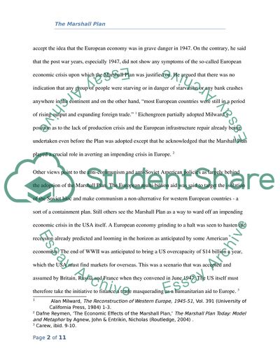 The Marshall Plan in the 1950s-1960s