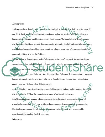 Critical Thinking: Distinguishing between Inferences and Assumption