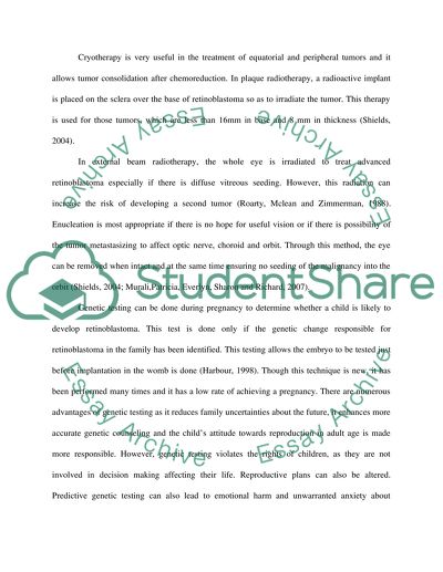 Genetic Analysis and Retinoblastoma